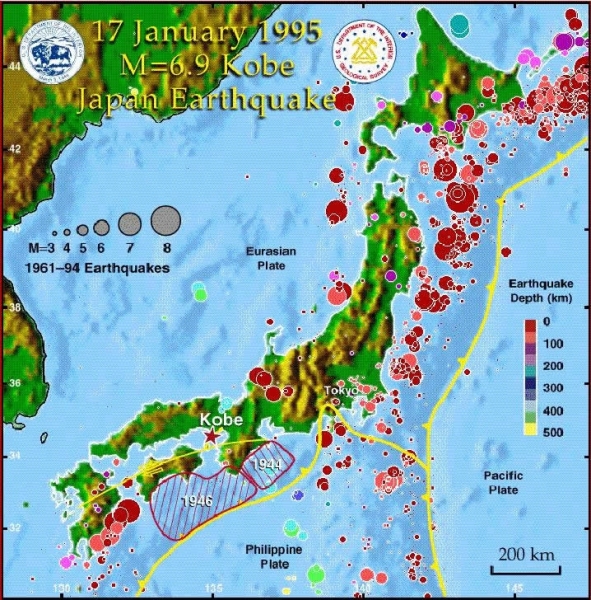 Earthquakes from 1961 to 1994