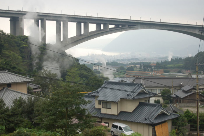 Beppu has thousands of natural hot springs and during cool weather the entire city is constantly steaming.