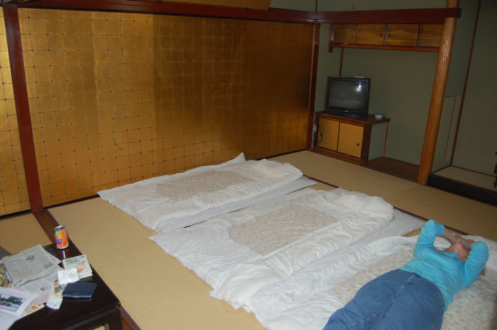 Mom exhausted after another big day in Japan.