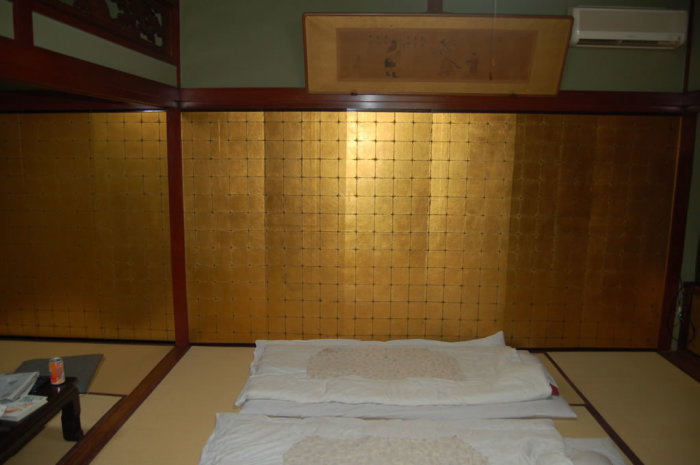 The gold leaf work on our room's sliding walls was totally awesome.
