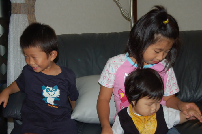 Three kids is almost unheard of in low-birthrate Japan!