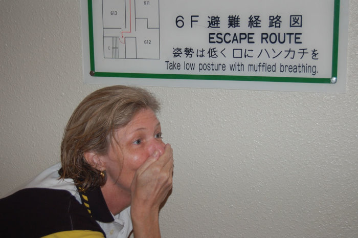 The foreigner obediently follows instructions.