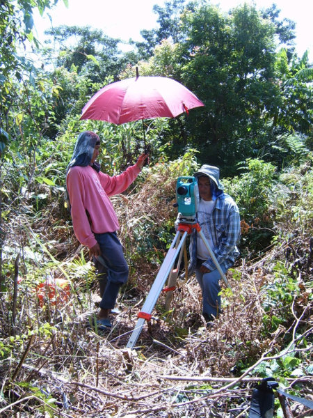 Looking back it's hard to believe he was rocking a sweatshirt given the heat, but that was preferable to being toasted brown by the equatorial sun.