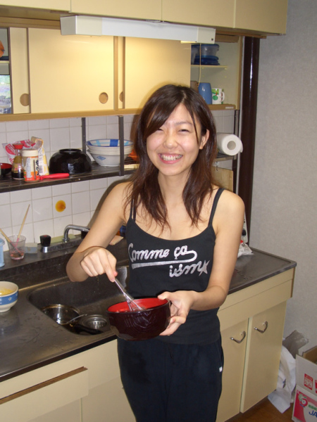 The fluffing of the egg whites begins!